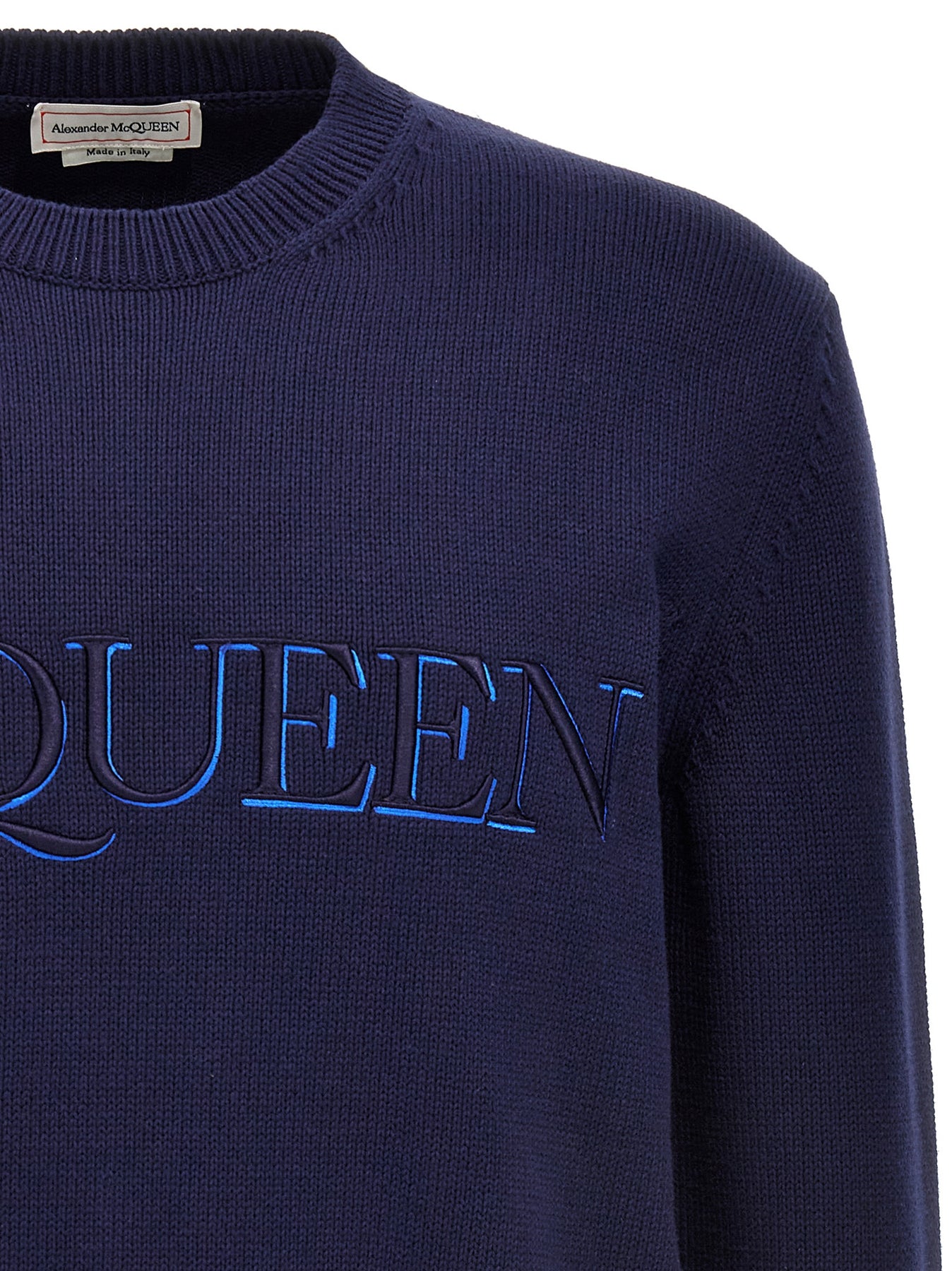 Shop Alexander Mcqueen Logo Embroidered Sweater Sweater, Cardigans