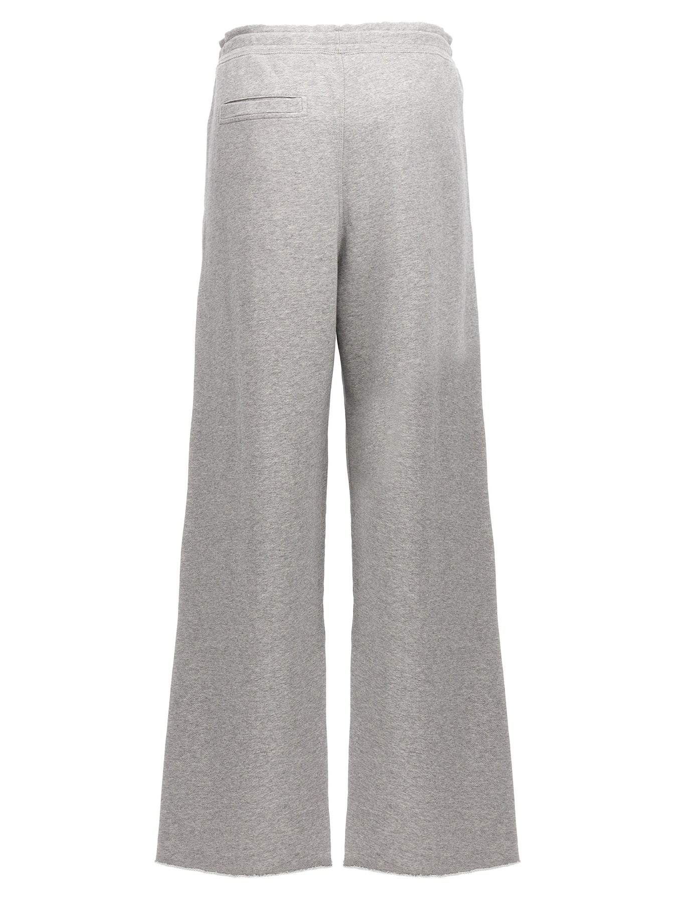 Shop Ganni Logo Embroidered Joggers Pants In Gray