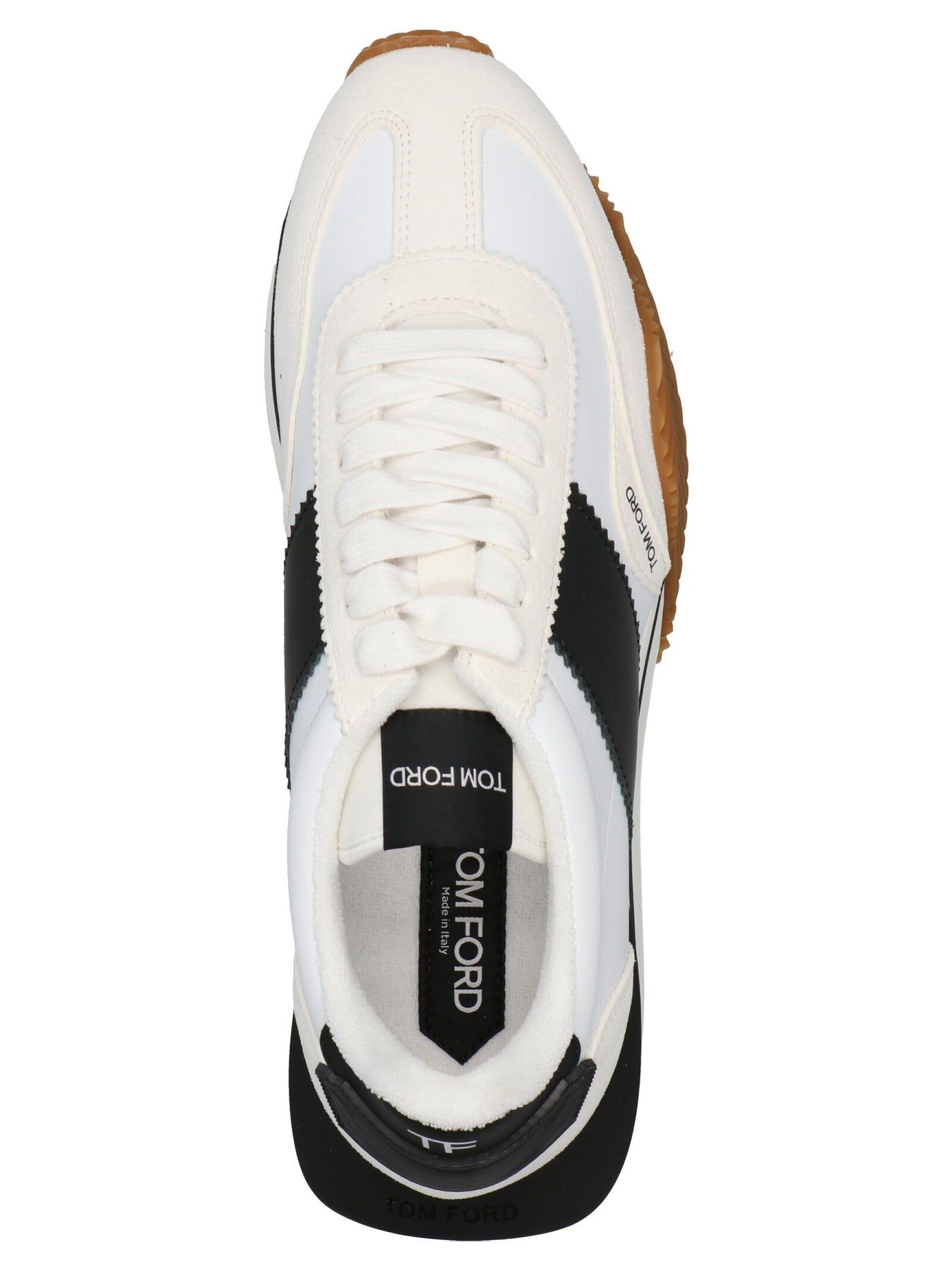 Shop Tom Ford Logo Leather Sneakers