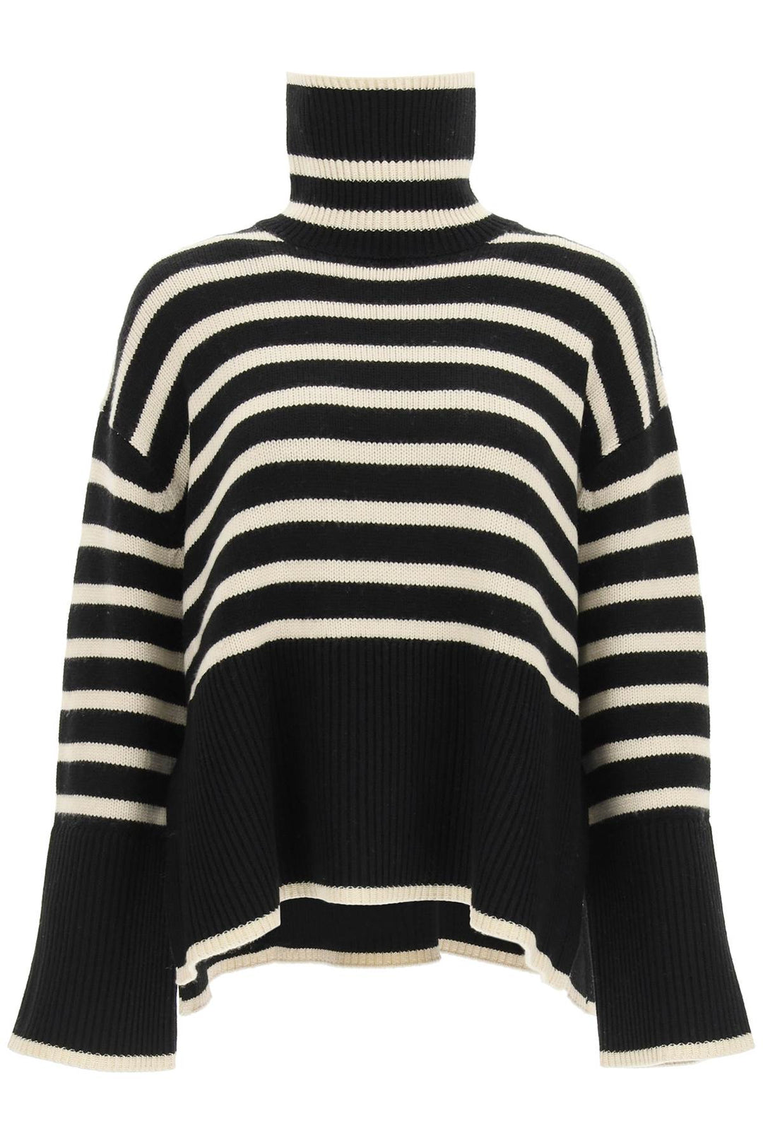 Striped Wool Cotton Turtleneck - Toteme - Women