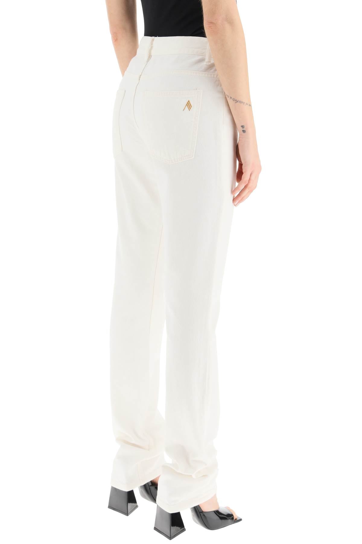 Shop Attico 'girlfriend' Slim Fit Jeans In White
