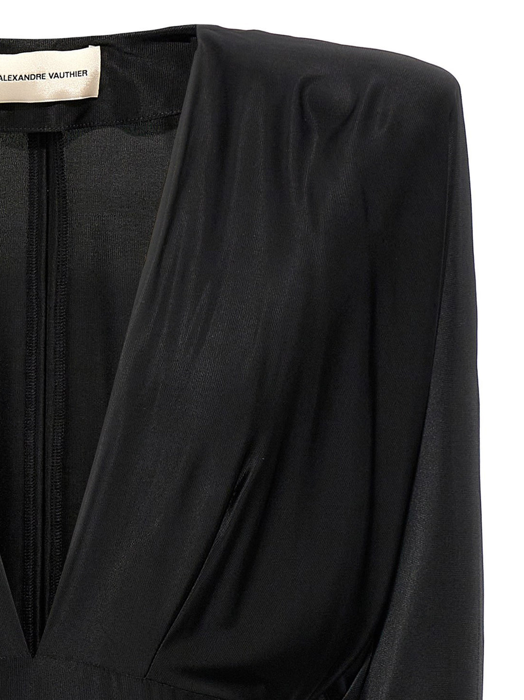 Alexandre Vauthier V-Neck Jersey Dress Dresses - Black | 48f138a578cad6c224cb736fec3416d81e15eb88