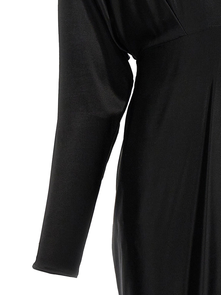 Alexandre Vauthier V-Neck Jersey Dress Dresses - Black | b522273aba46b9883d5f2c19a160fc4757975126
