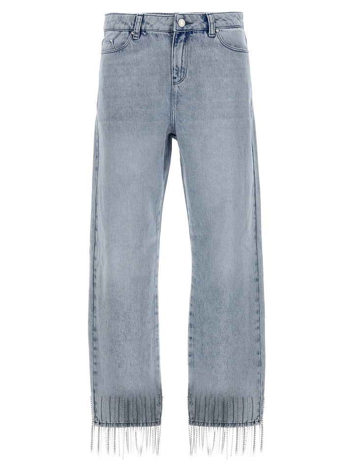 Karl Lagerfeld Rhinestone Fringed Jeans - Light Blue | 2401b451f50b64c8f80c8130f4196c00d1c5509e