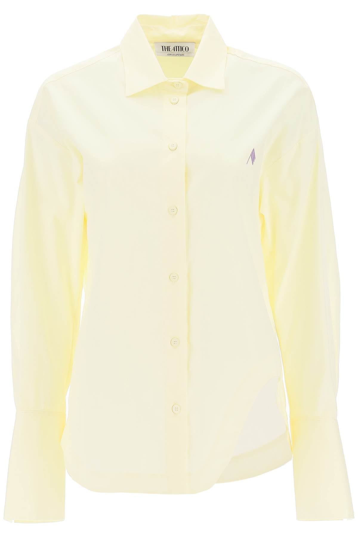 Shop Attico Eliza Cotton Shirt In Yellow