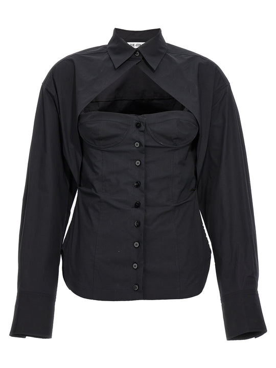 Bustier Shirt And Blouse Black