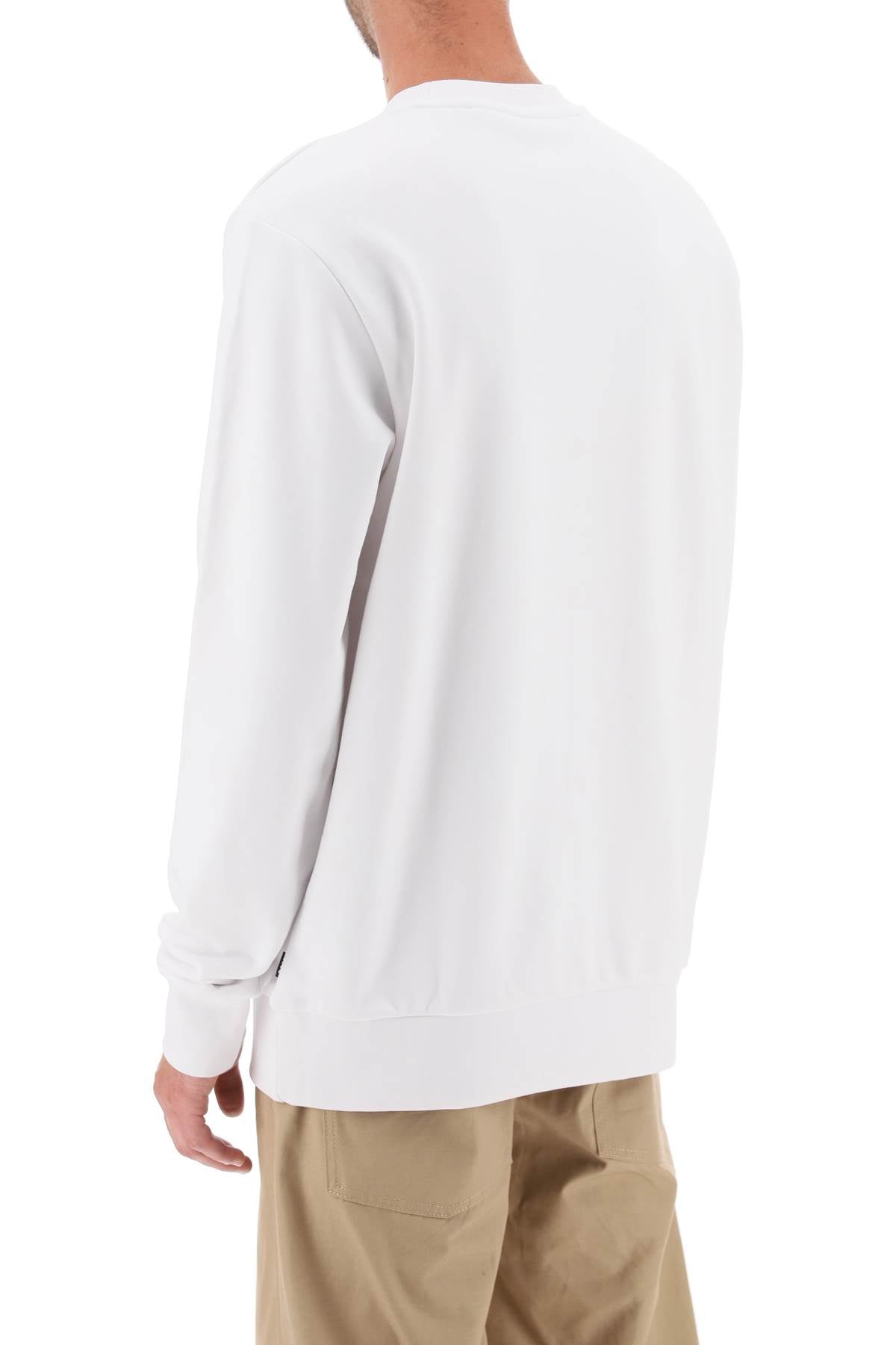 Shop Hugo Boss Logo Print Sweatshirt In White