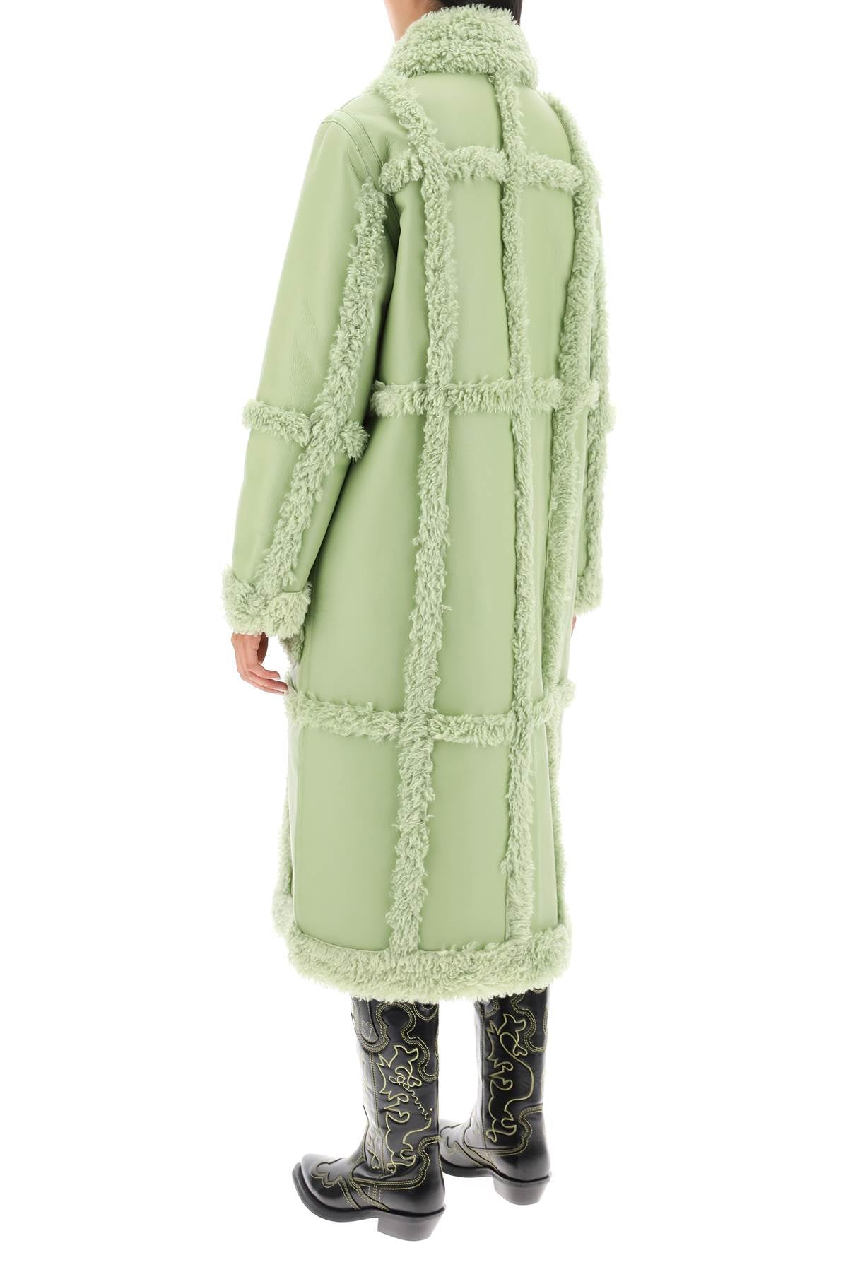 Shop Stand Studio Patrice Eco Shearling Coat In Green