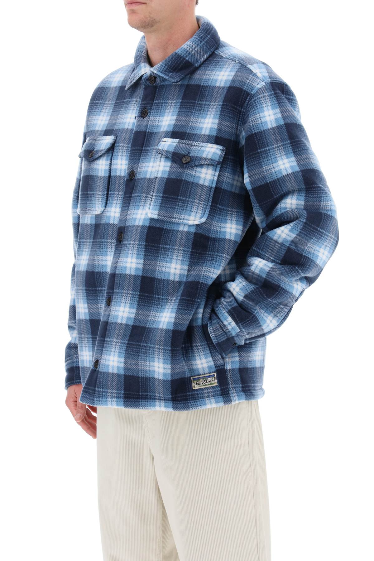 Shop Polo Ralph Lauren Check Overshirt In Blue, Light Blue