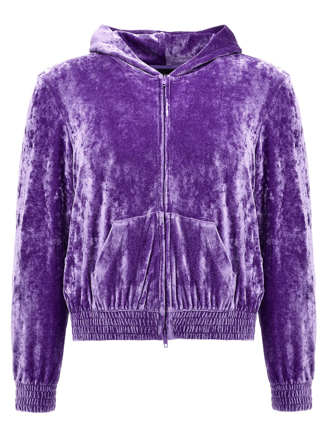 Shop Balenciaga Sequin Velvet Hoodie Sweatshirt Purple