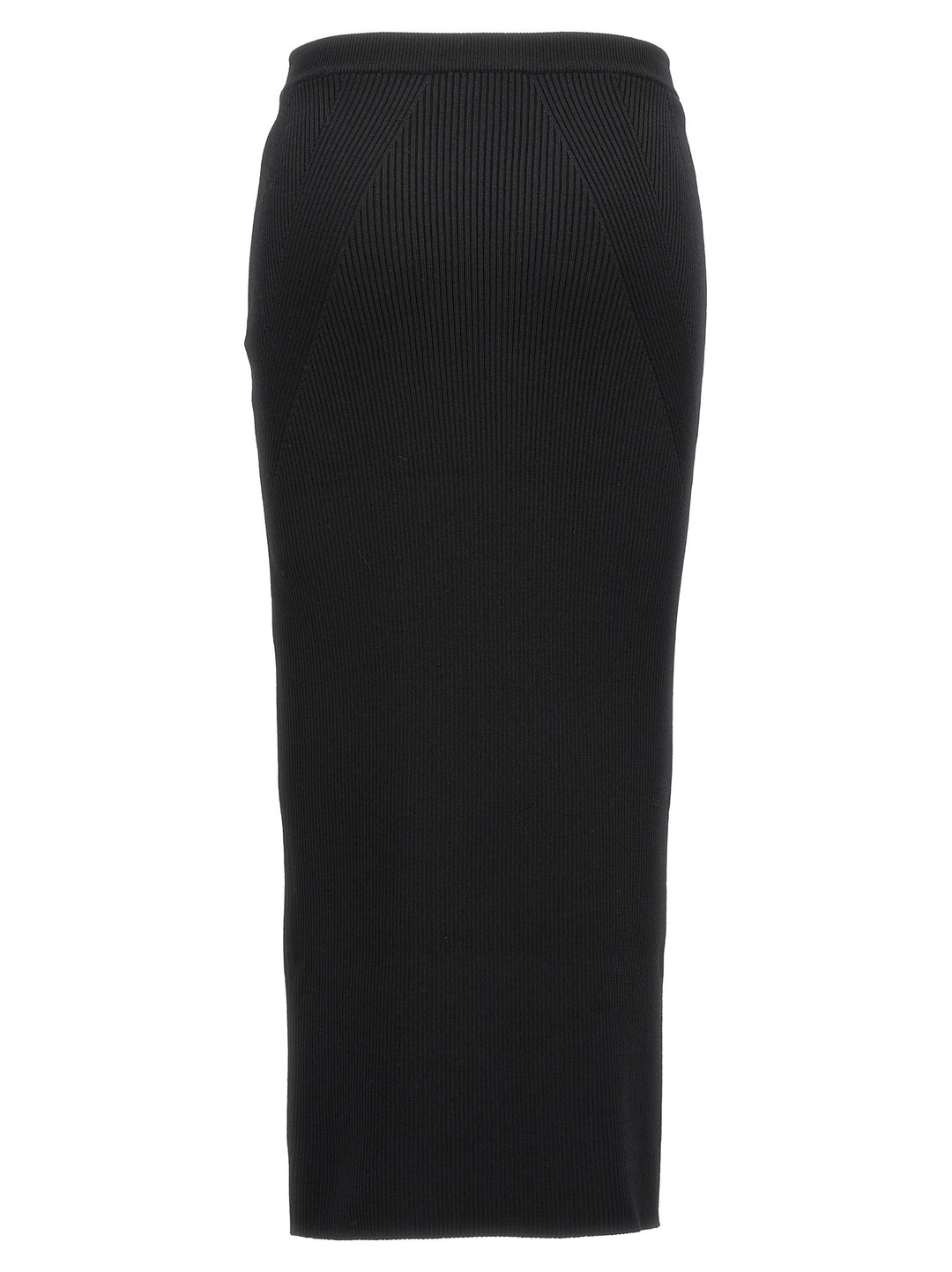 Mcqueen Ribbed Midi Skirt Skirts - Black | d3320ab340624268d6e2680d913dcb33223677b6