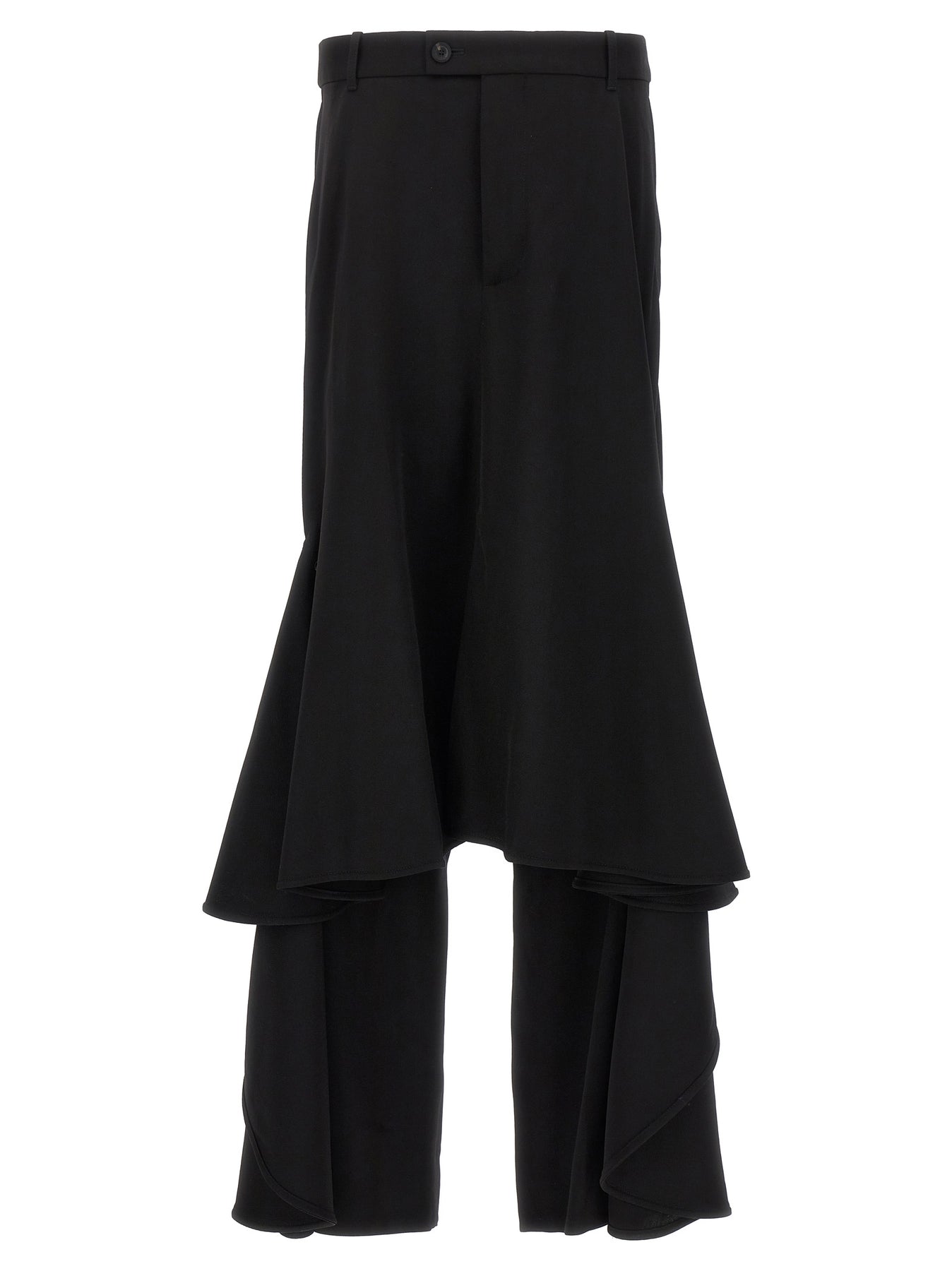 Balenciaga High-low Godet Skirt In Black
