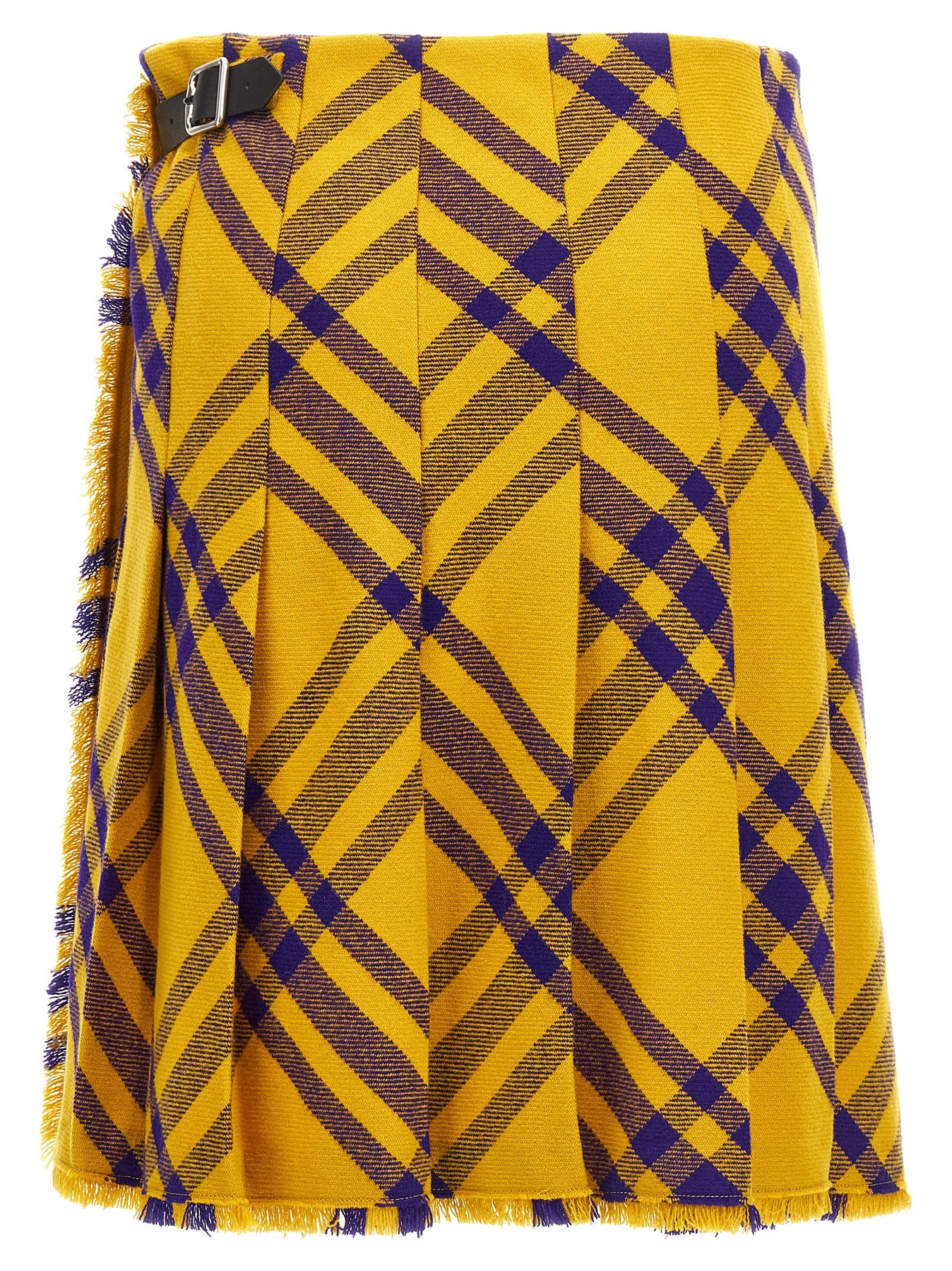 Shop Burberry Kilt Skirts In Yellow