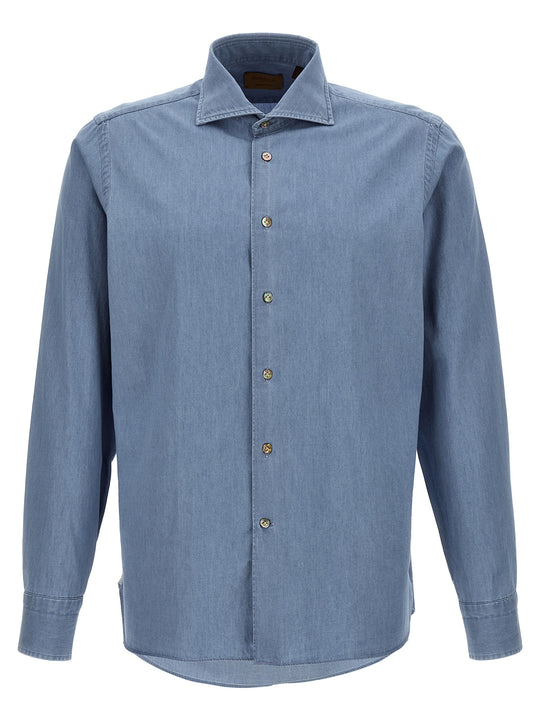 Chambray Shirt Shirt And Blouse Light Blue