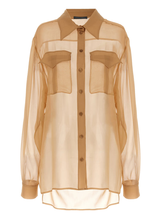 Chiffon Shirt Shirt And Blouse Beige