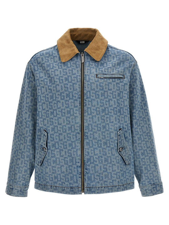 Monogram Puffer Jackets Light Blue