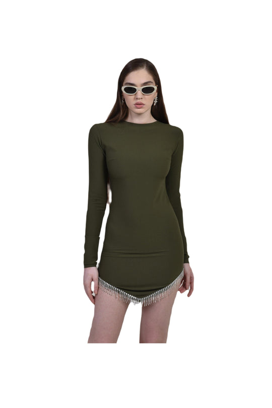 Aura Dress in Green Cotton
