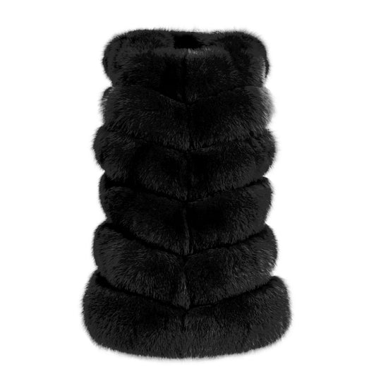 Roxanne Black Fox Fur Vest