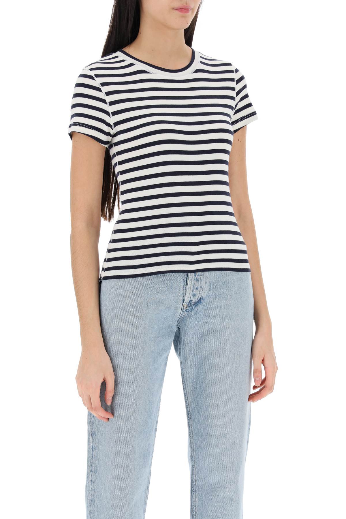 Shop Closed Striped T Shirt In White, Blue