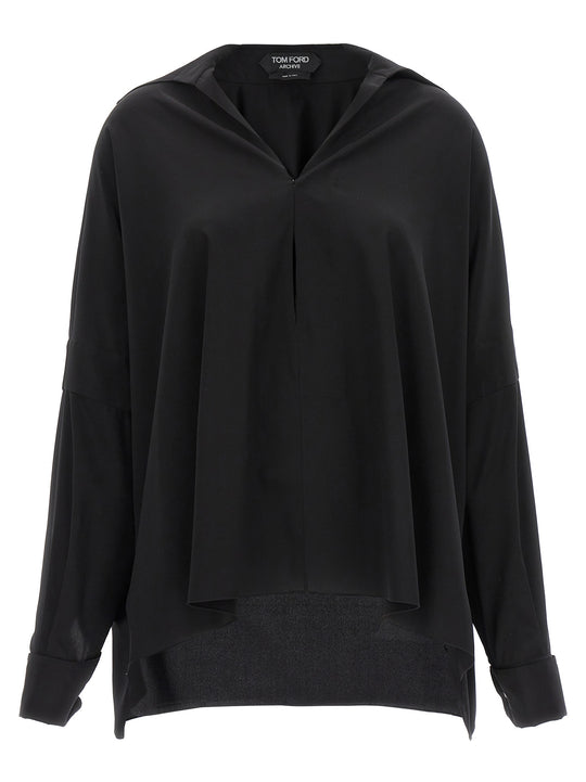Crepe De Chine Shirt Shirt And Blouse Black
