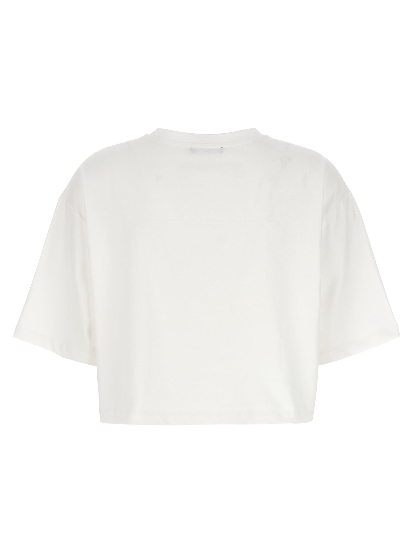 Shop Balmain Logo Cropped T-shirt White