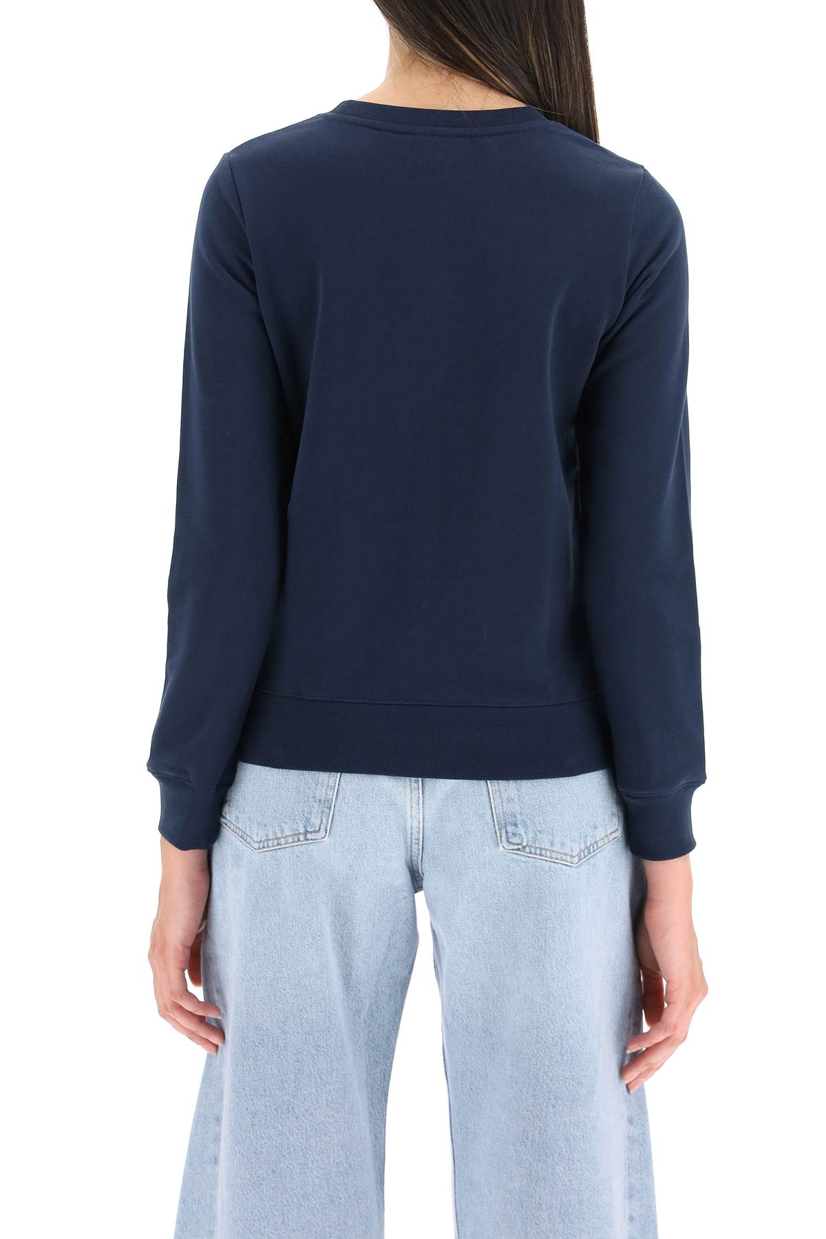 Shop Apc Tina Sweatshirt With Embroidered Logo In Blue, White