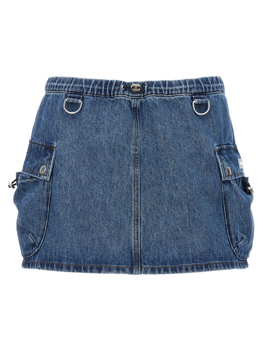 Denim Cargo Skirts Blue