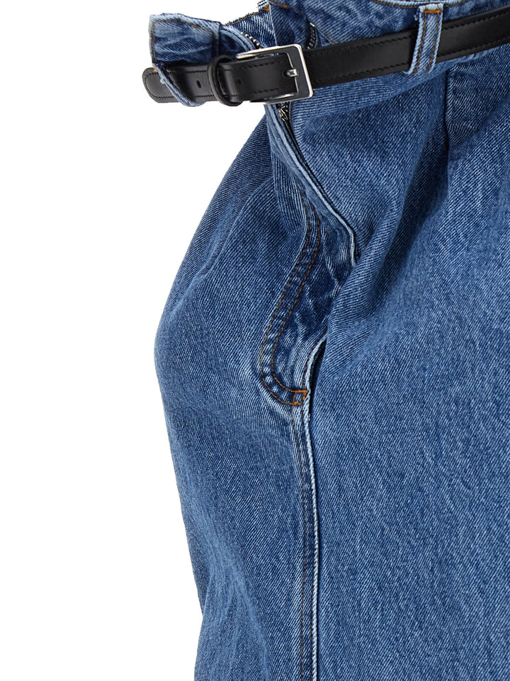 Coperni Belt Halter Neck Dresses - Blue | ac54014b70c2f3e50289d07a183d7ddeba6d830c