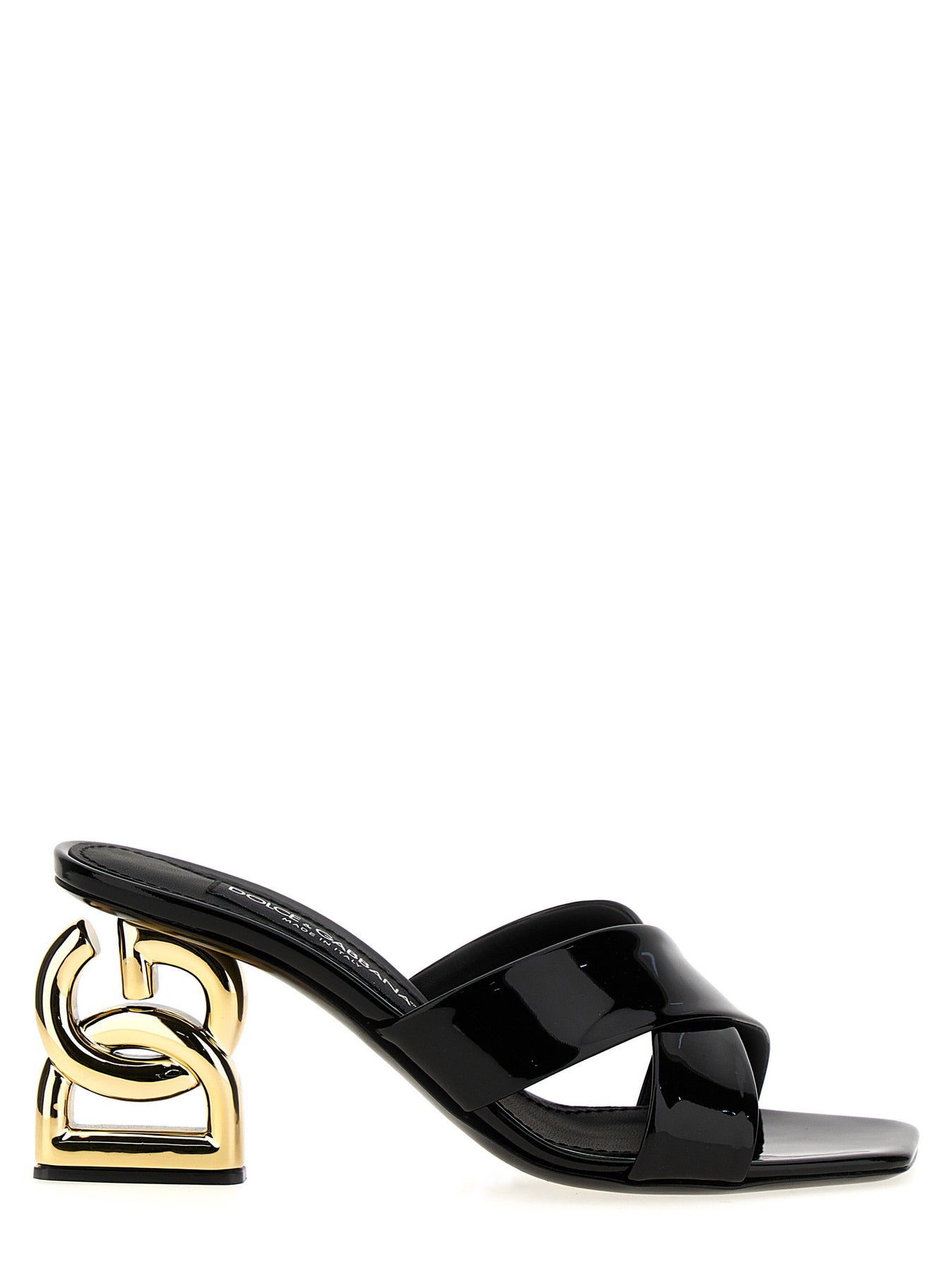 Shop Dolce & Gabbana Logo Heel Mules Sandals