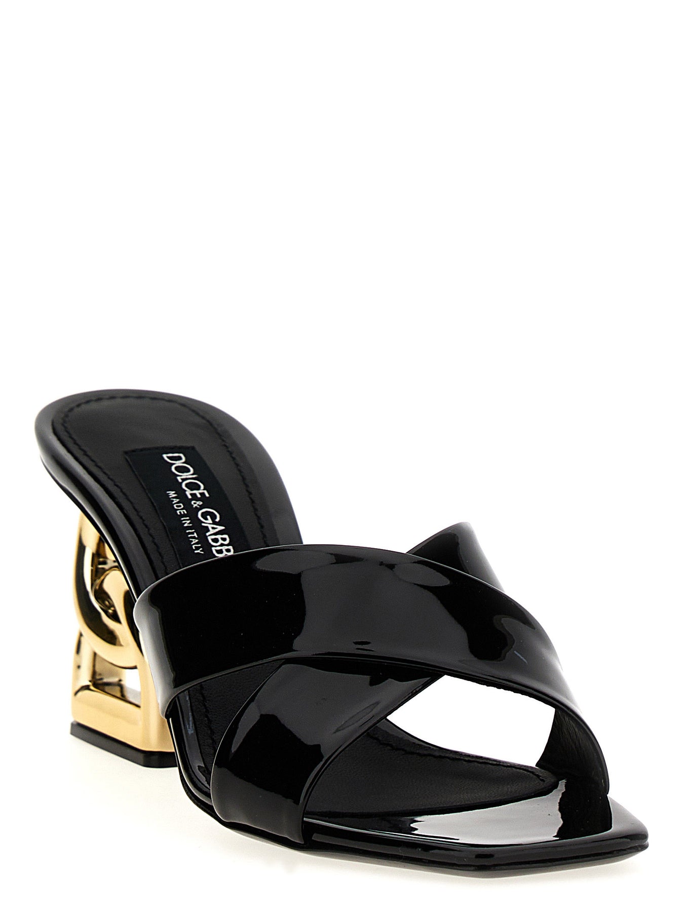 Shop Dolce & Gabbana Logo Heel Mules Sandals