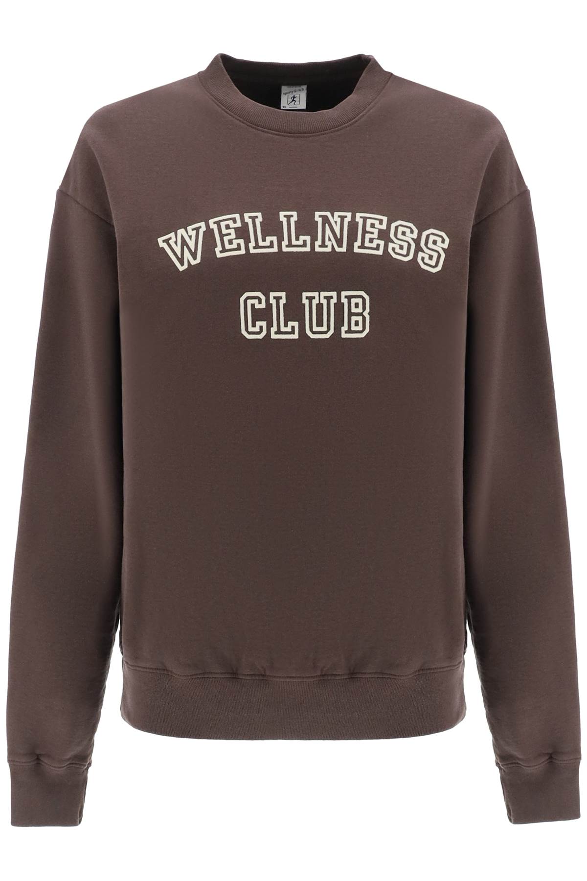 SPORTY AND RICH CREW NECK SWEATSHIRT WITH LETTERING PRINT