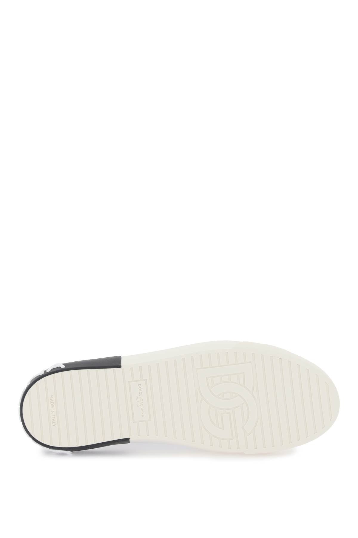 Shop Dolce & Gabbana Nappa Leather Portofino Sneakers In White, Black