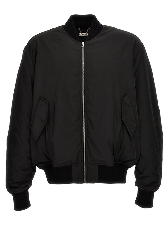 Nylon Bomber Jacket Puffer Jackets Black