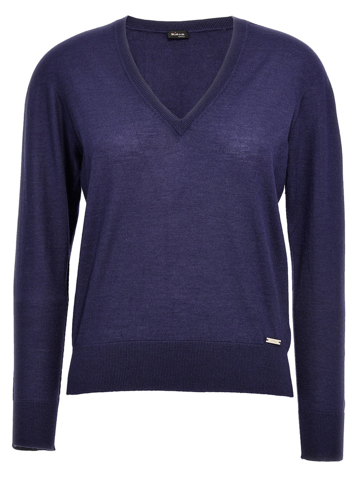 Kiton V-Neck Sweater Sweaters and Cardigans - Blue | 17bea929f25590a8b1216c541996749af102e9f6