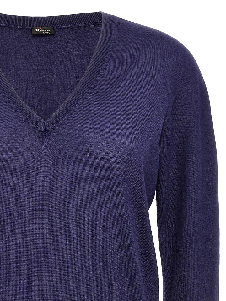 Kiton V-Neck Sweater Sweaters and Cardigans - Blue | 9be5a749069ca3bf79dddc2467281e32c1c9dd20