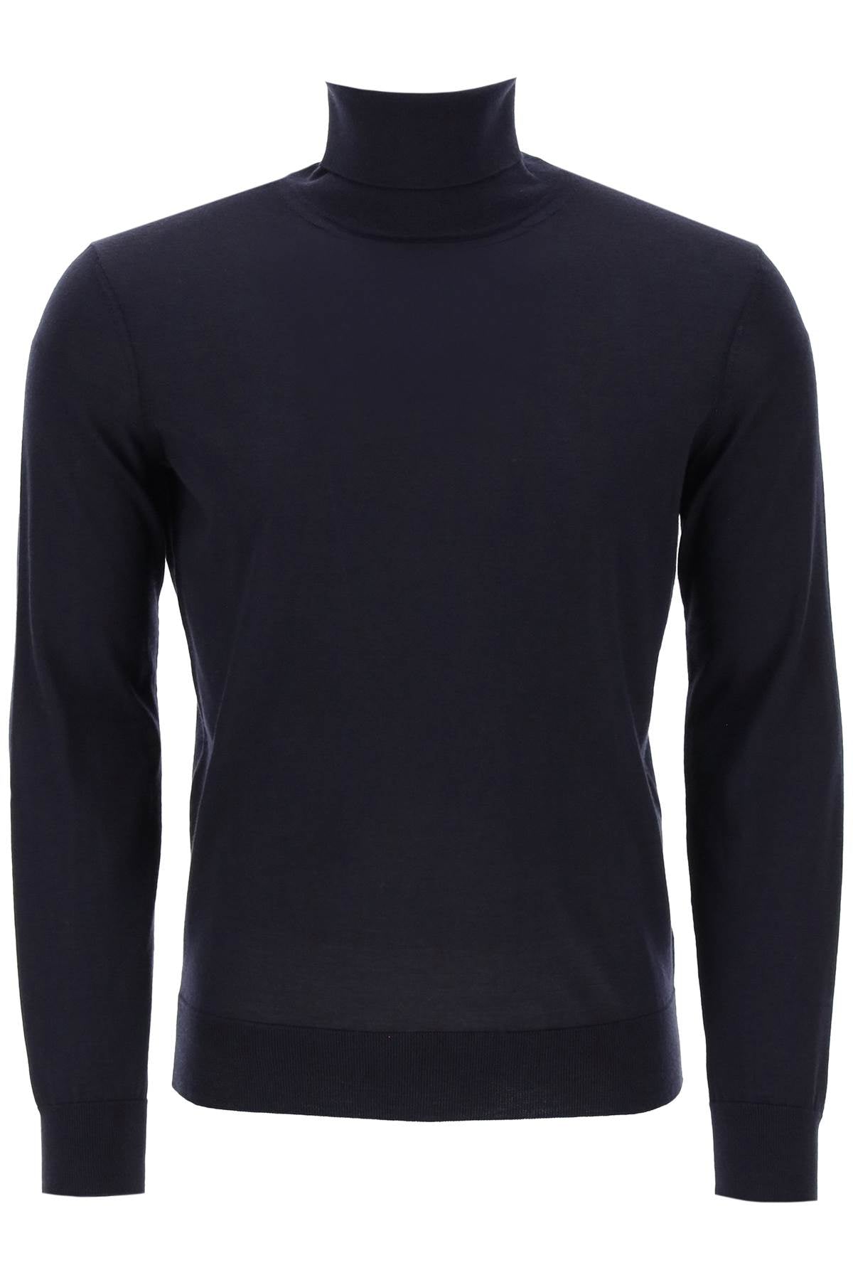 Zegna Men's Casheta Cashmere-silk Turtleneck Sweater In Bleu Marine