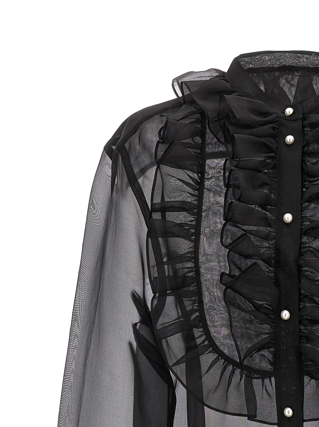 Dolce & Gabbana Plastron And Ruffle Shirt Shirt and Blouse - Black | ff76cf374176cc09d9efd425fd46cb34ec40c649