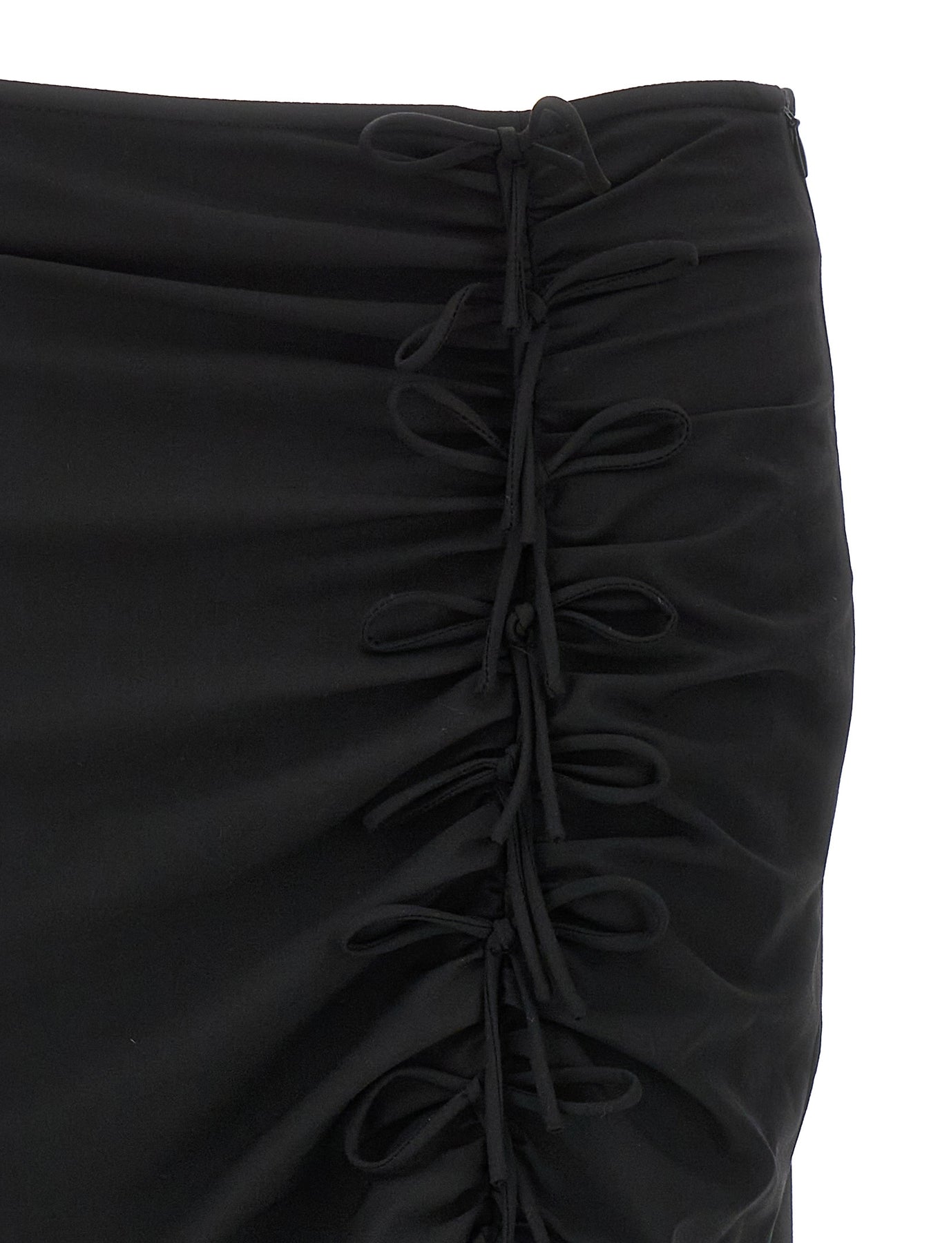 Shop Ganni Midi Bow Skirt Skirts In Black