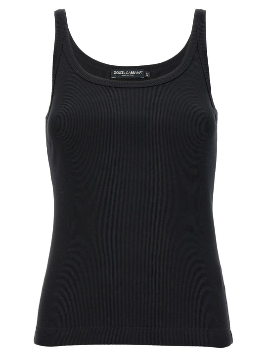 Ribbed Tank Top Tops Black