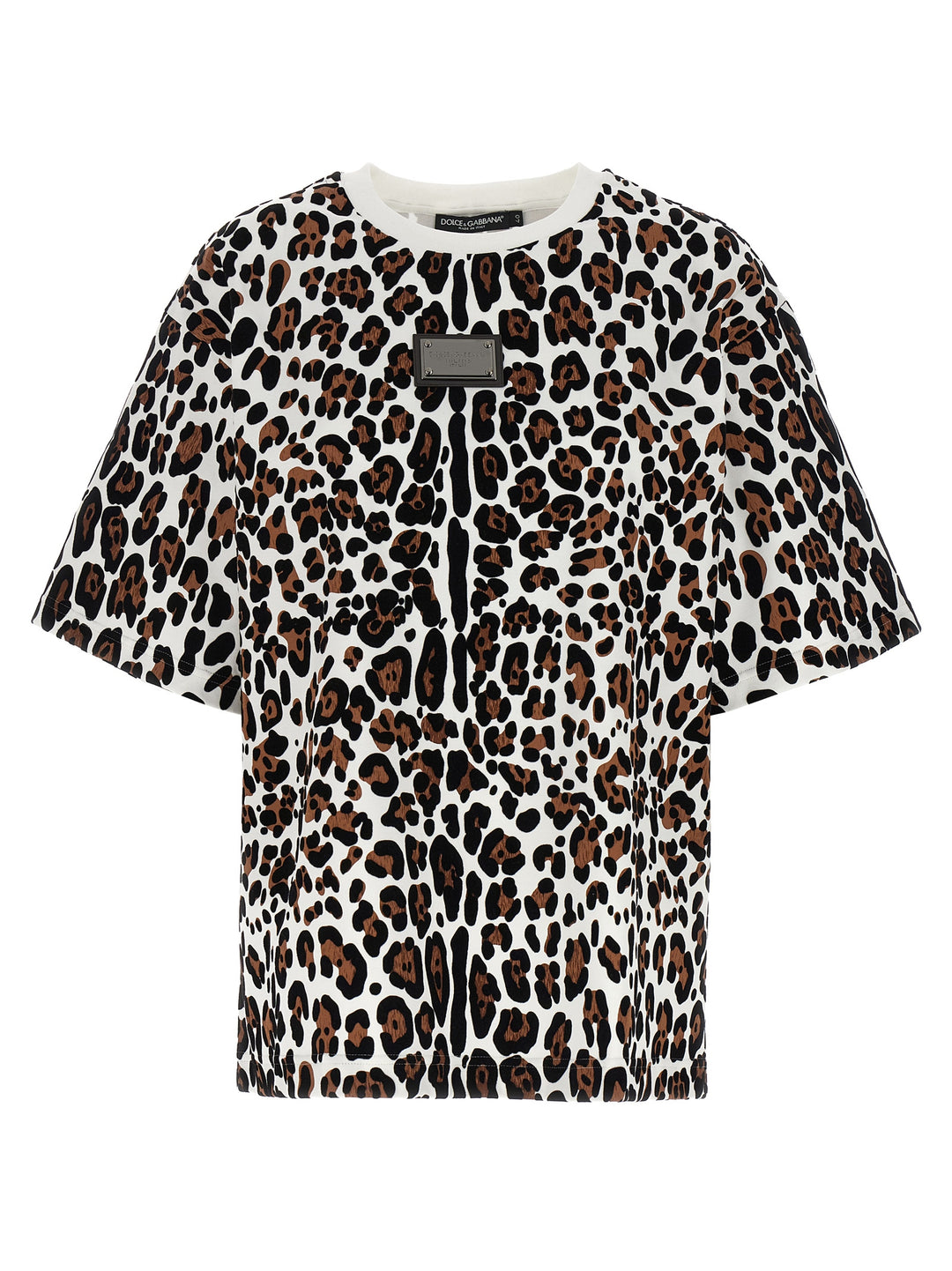 Dolce & Gabbana Animal Print Logo Plaque T-shirt - Multicolor | 688e48d43a58e9962a971515d23bba2c5f01d5ba