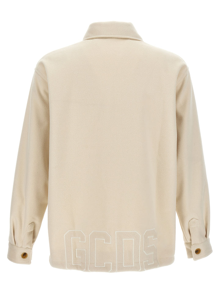 Gcds Logo Embroidery Jacket Puffer Jackets - White | 4920d29ac743971ffeb2eb4b47c872a9a842cd4c