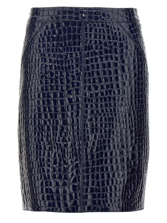 Croc Print Skirt Skirts Blue