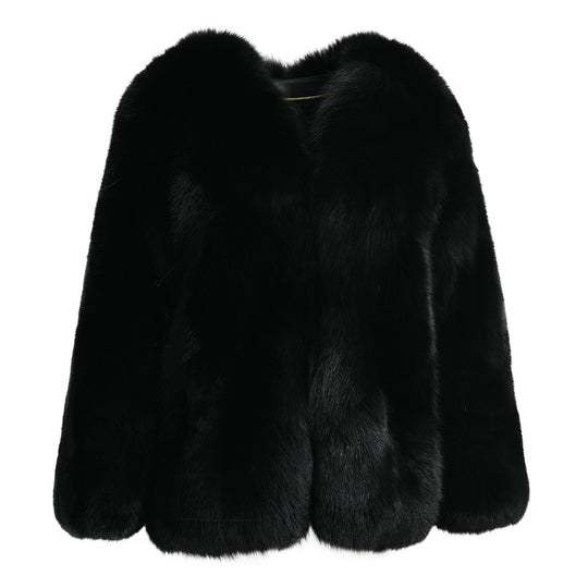 Extreme Classic Black Jacket in Fox Fur