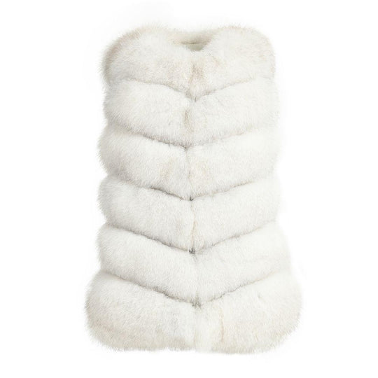 Roxanne White Fox Fur Vest
