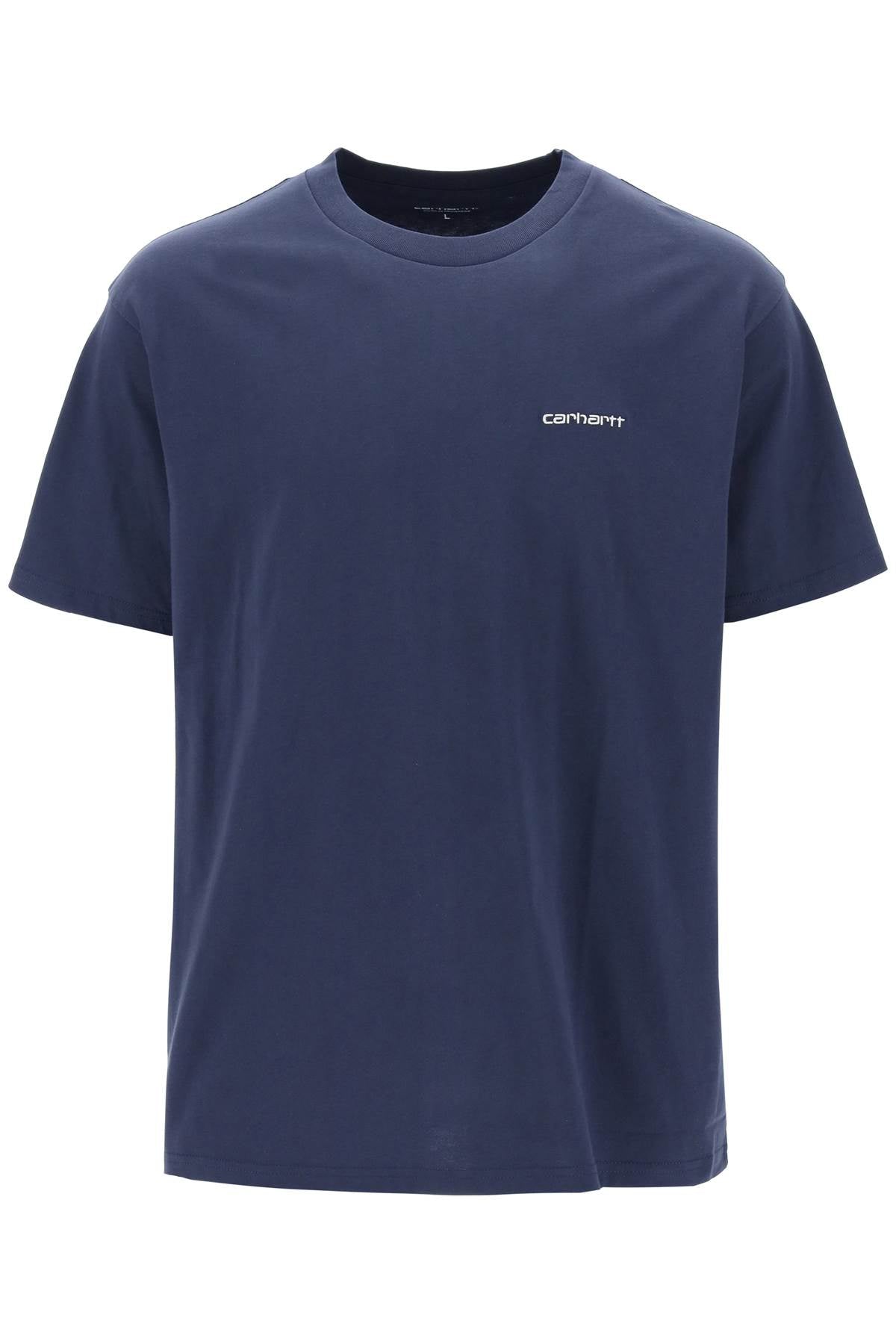 Shop Carhartt Logo Embroidery T Shirt In Blue