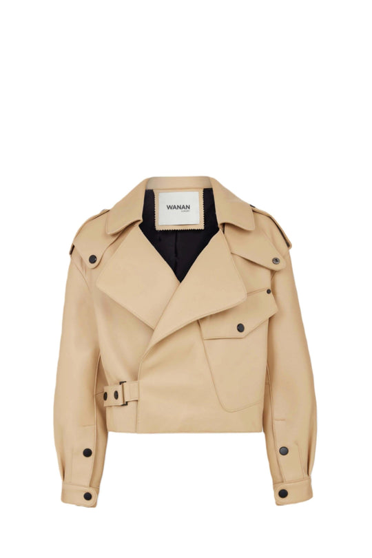 Ilaria Jacket in Beige Lambskin Leather
