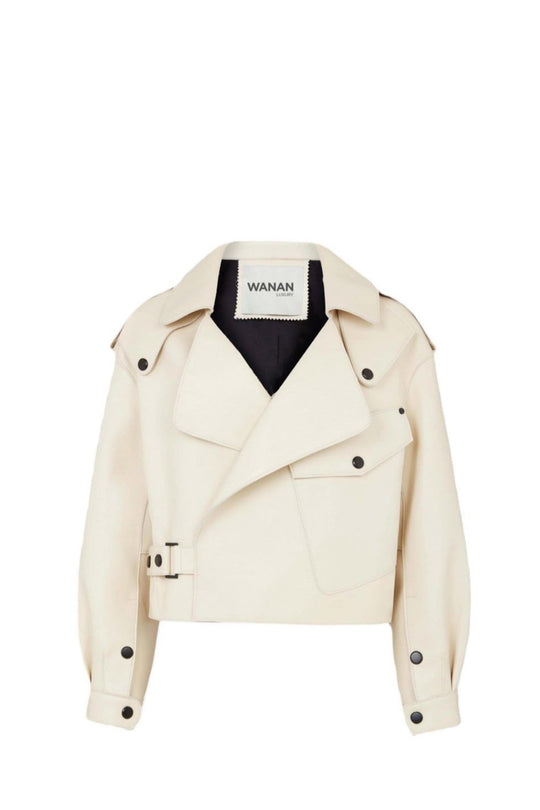 Ilaria Jacket in White Lambskin Leather