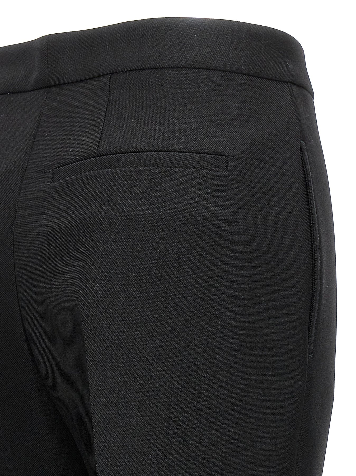 Shop Jil Sander Pleated Wool Trousers Pants Black