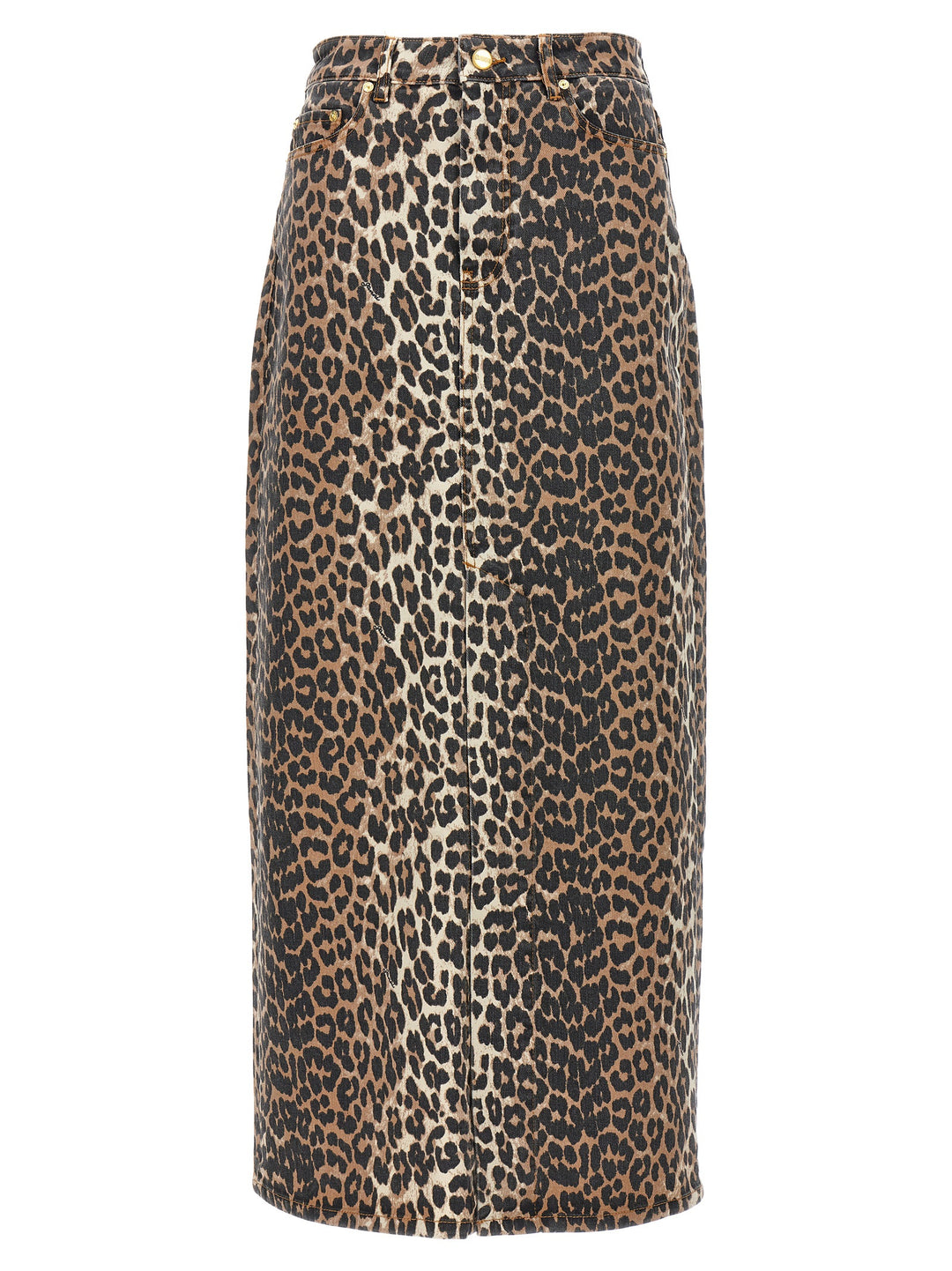Ganni Animal Print Long Skirt Skirts - Brown | 1243d800ad5d89524f3d1e4cd3124be59a05bd69