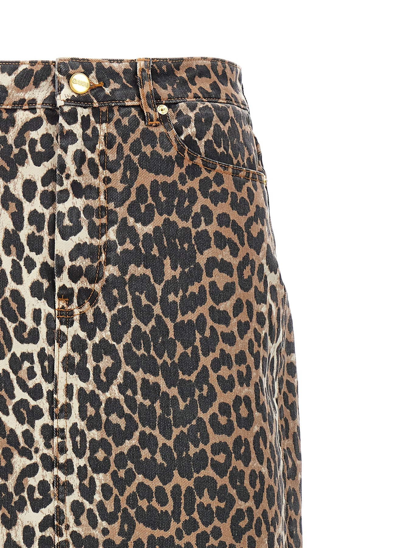 Ganni Animal Print Long Skirt Skirts - Brown | f8901f0d801afb6e03edf1d4a05dc011f9bd7a53